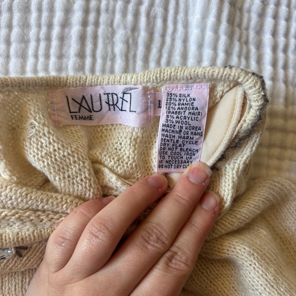 Vintage Chloe Style Silk/Angora/wool embellished sweater - Picture 5 of 5